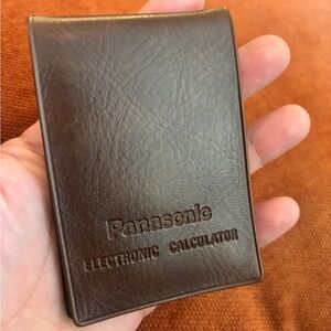 Panasonic Vintage Mini Travel Calculator Leather Sleeve